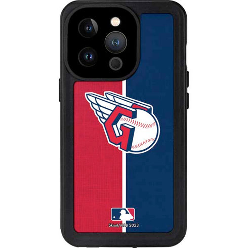 MLB Cleveland Guardians Split iPhone 15 Pro Waterproof Case